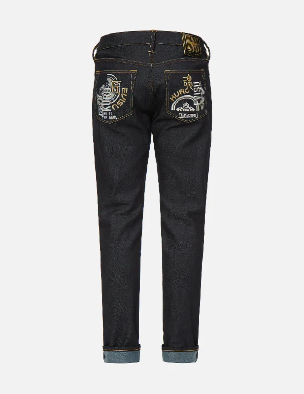 Hannya and Kamon Embroidered Carrot Fit Jeans #2017 Fashionable Slim Fit Jeans