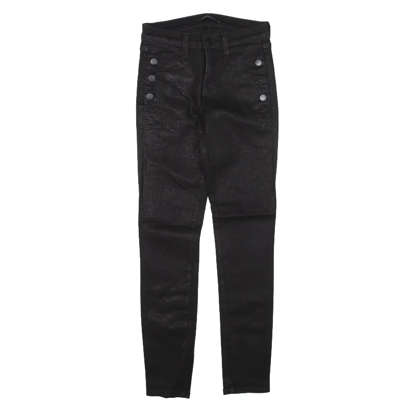 JBRAND Jeans Black Denim Slim Skinny Womens W24 L28 Fashionable Cropped Denim Jeans