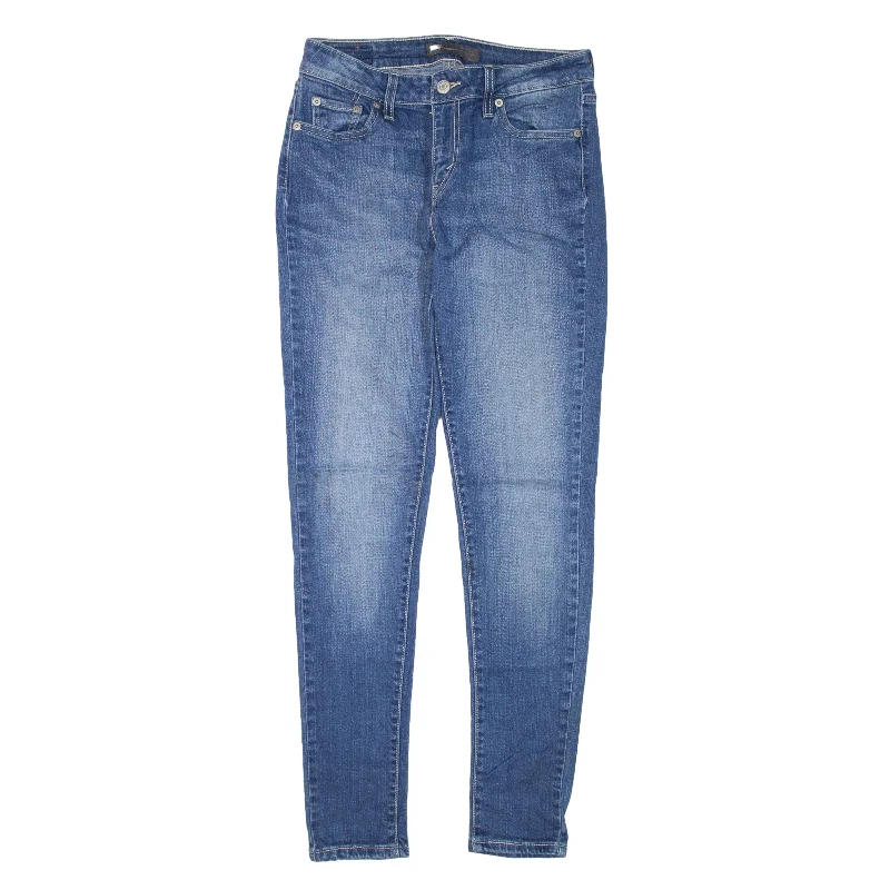 LEVI'S Jeans Blue Denim Slim Jegging Womens W29 L28 Chic Ripped Jeans