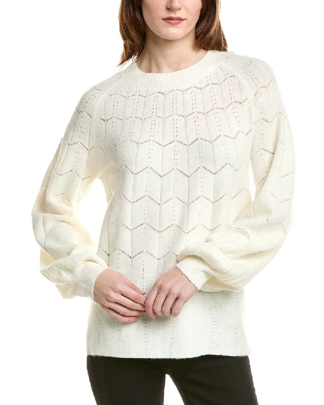 Love Token Pointelle Sweater Hooded Sweater Collared Sweater Shawl Collar