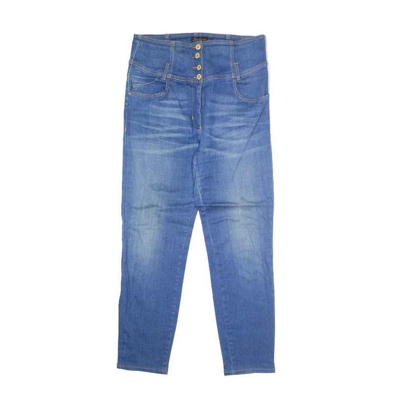 LUISA SPAGNOLI High Waisted Jeans Blue Denim Slim Skinny Stone Wash Womens W30 L27 Stylish Relaxed Fit Skinny Jeans LUISA SPAGNOLI High Waisted Jeans Blue Denim Slim Skinny Stone Wash Womens W30 L27 Stylish Relaxed Fit Skinny Jeans