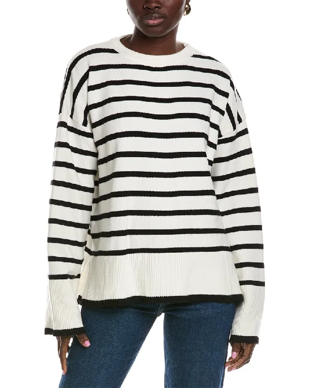Lyra & Co Striped Sweater Chenille Blend Fleece Blend Nylon Blend