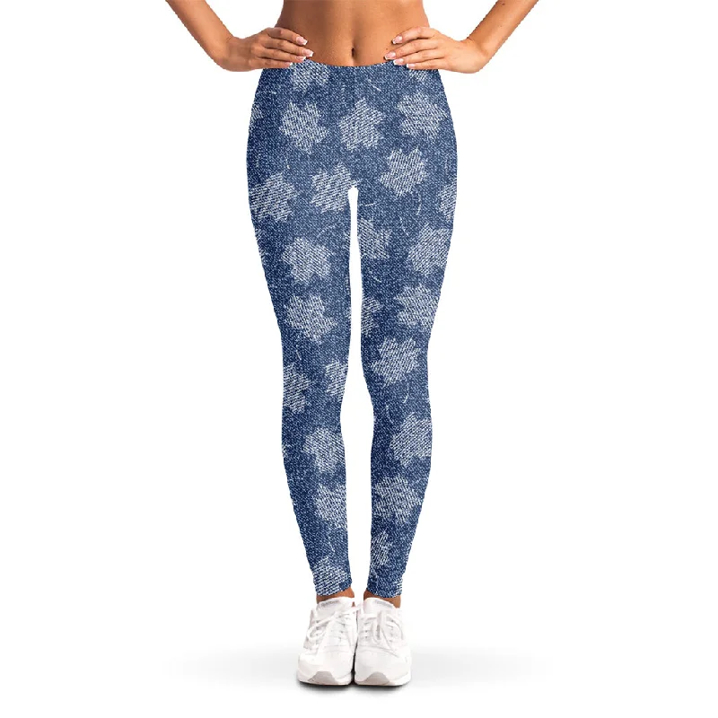 Maple Leaf Denim Jeans Pattern Print Women's Leggings Stylish Relaxed Fit Skinny Jeans Maple Leaf Denim Jeans Pattern Print Women's Leggings Stylish Relaxed Fit Skinny Jeans