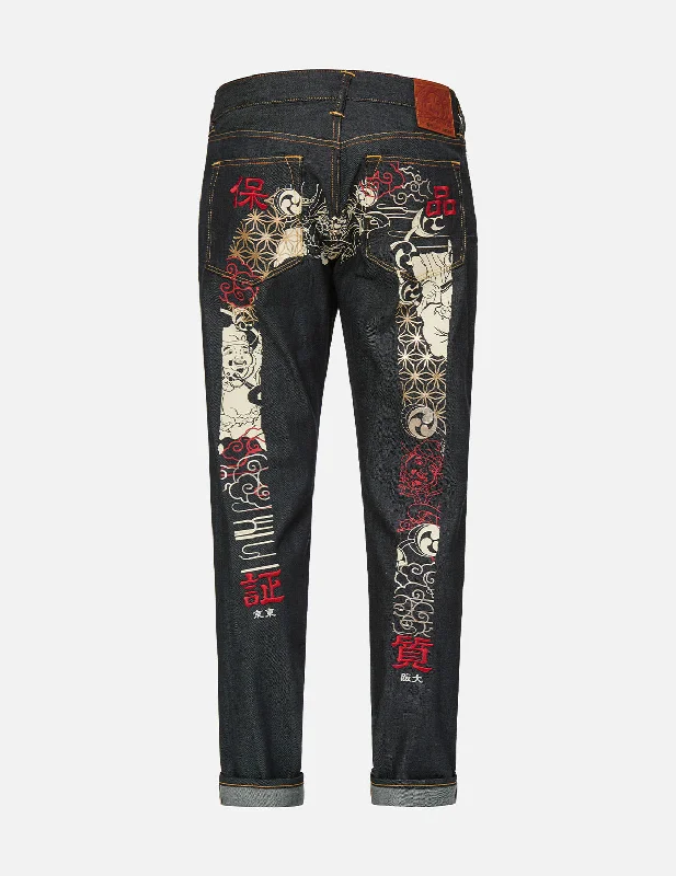 Raijin-Fujin Outline Daicock Carrot Fit Jeans #2017 Chic Double Waistband Jeans