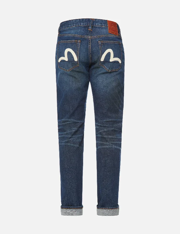 Seagull Appliqué Distressed Regular Straight Fit Jeans #2008 Fashionable Slouchy Fit Jeans
