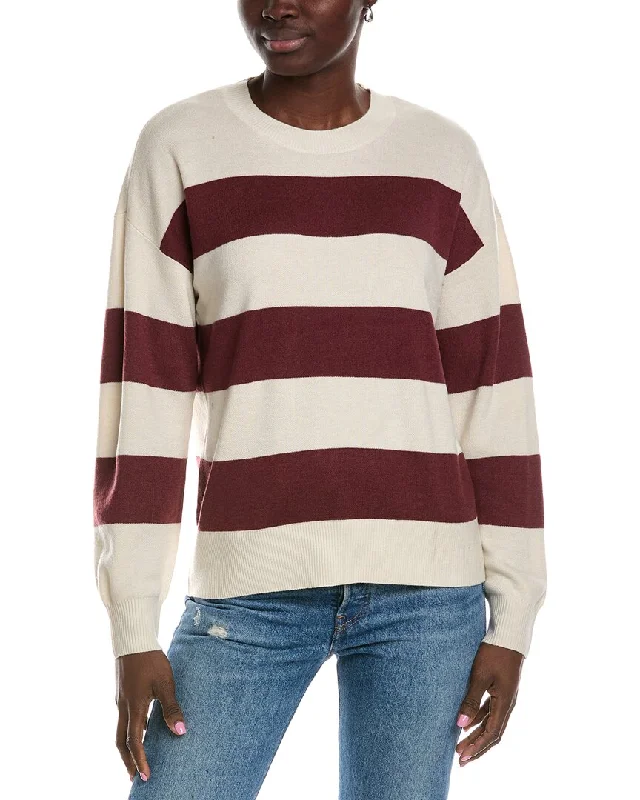 Splendid Iris Stripe Wool-Blend Sweater Elegant Classic Vintage