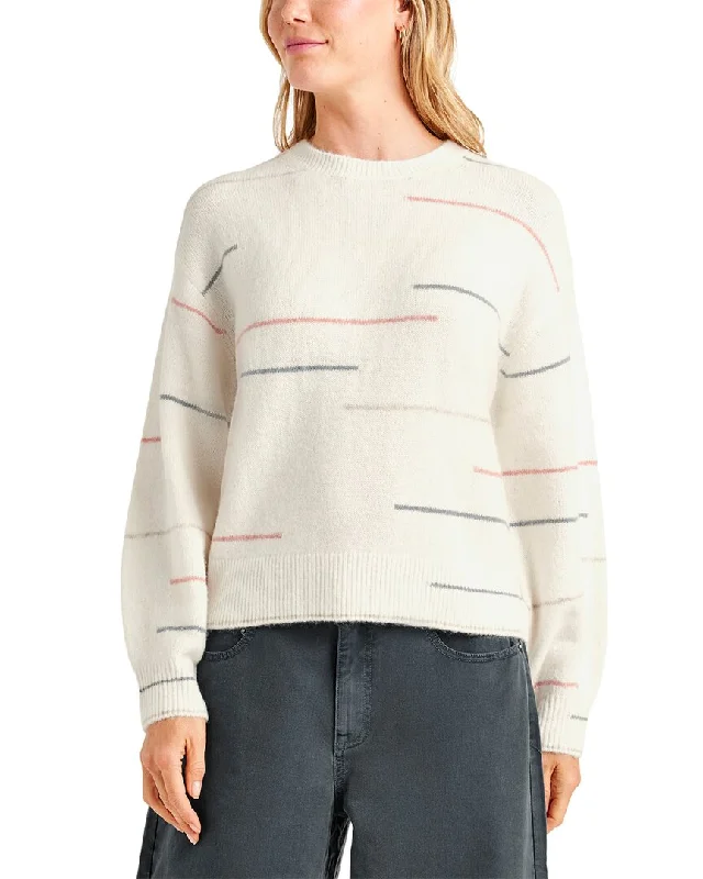 Splendid Quinn Stripe Wool & Alpaca-Blend Sweater High Neck Crew Neck V-Neck