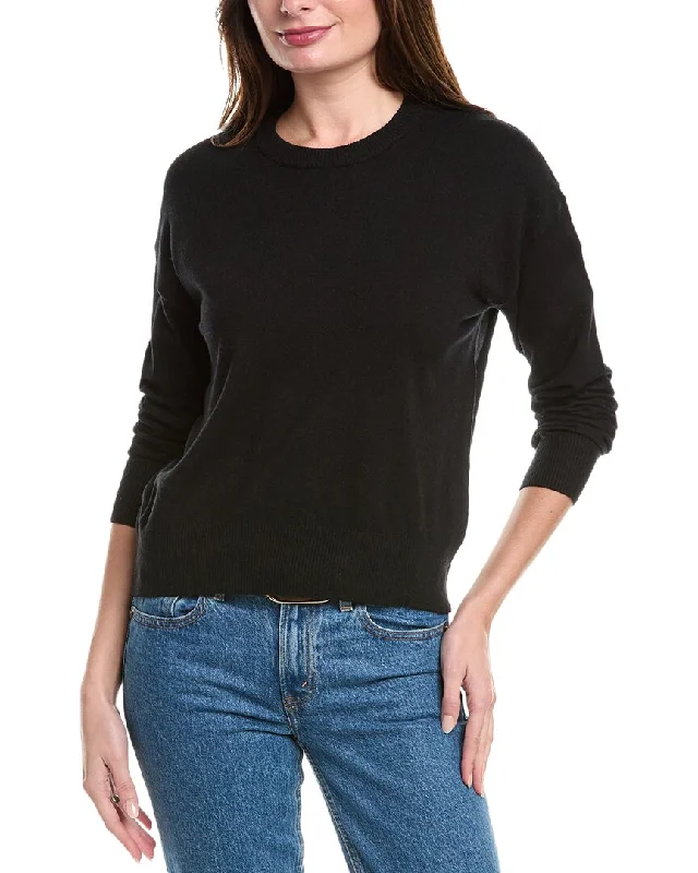 Splendid Syd Solid Crew Sweater Ribbed Striped Patterned