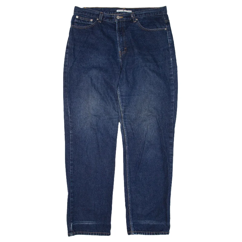 TOMMY HILFIGER Jeans Blue Denim Regular Straight Womens W36 L31 Fashionable Mom Jeans
