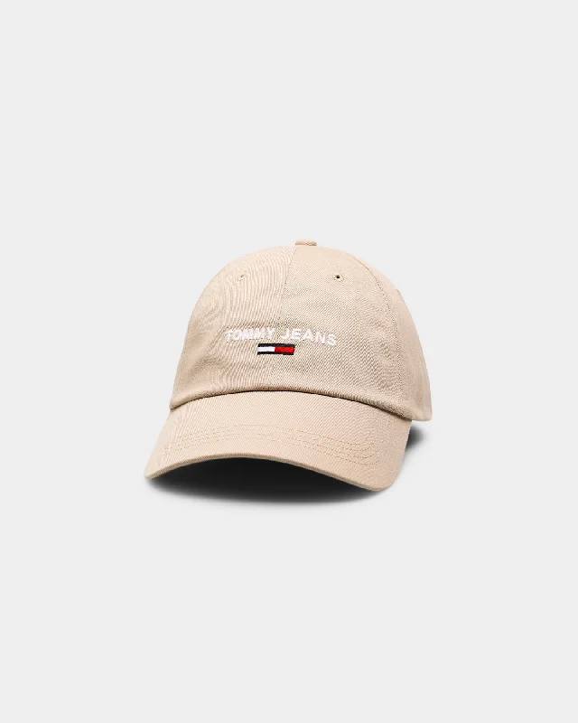 Tommy Jeans Sport Cap Soft Beige Elegant Raw Hem Jeans