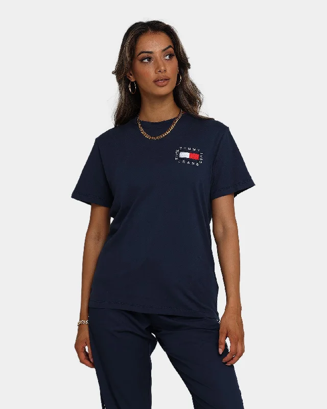 Tommy Jeans Women's Box Flag T-Shirt Navy Cozy Relaxed Fit Denim Jeans