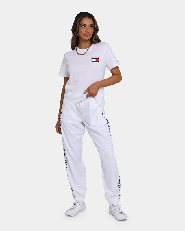 Tommy Jeans Women's Relaxed Jogger Twilight White Comfortable Zip-Fly Denim Jeans