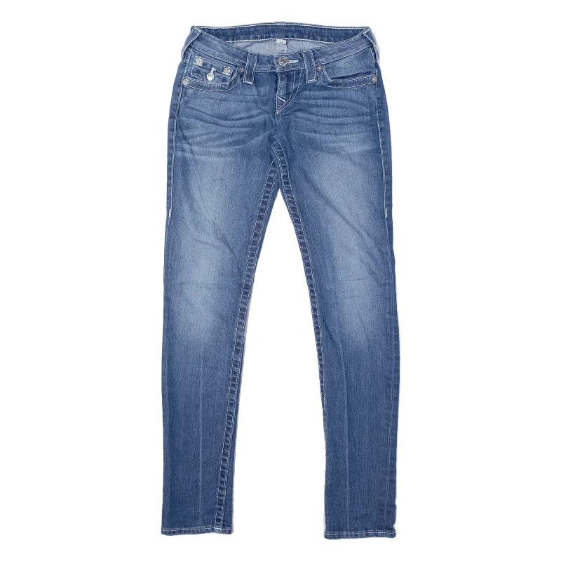 TRUE RELIGION Low Y2K Jeans Blue Denim Slim Skinny Stone Wash Womens W26 L30 Comfortable Dark Wash Jeans TRUE RELIGION Low Y2K Jeans Blue Denim Slim Skinny Stone Wash Womens W26 L30 Comfortable Dark Wash Jeans