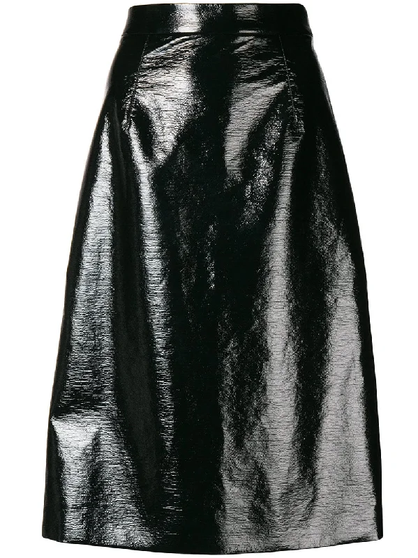 mid-length wet look skirt denim skirt classic