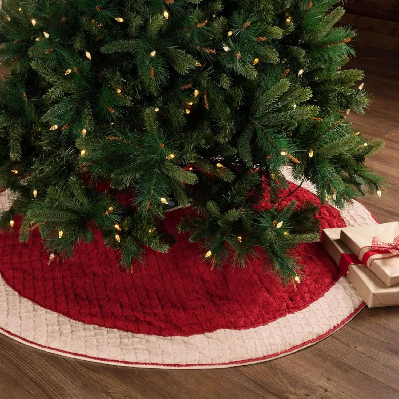Chenille Christmas Christmas Tree Skirt 55 VHC Brands leather skirt bold