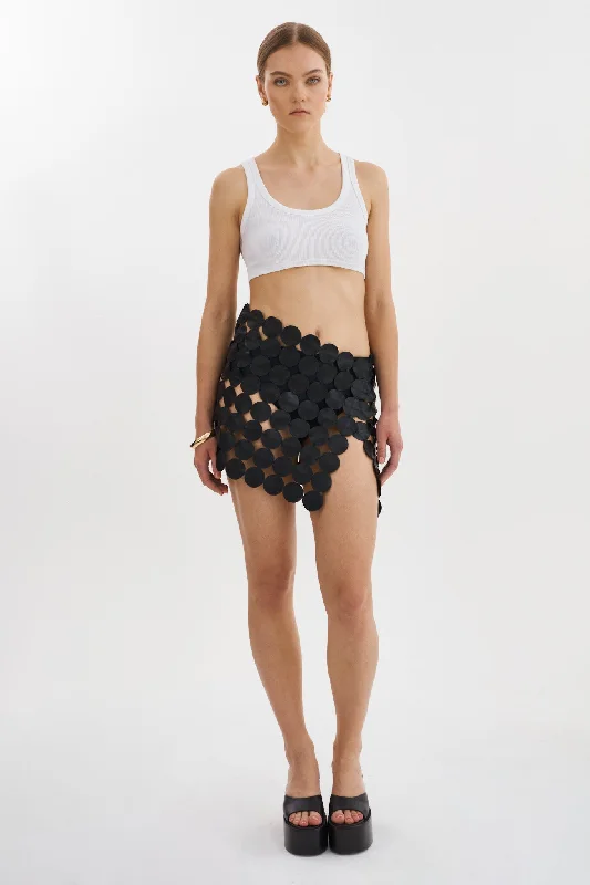FENNA | Multi Circle Mini Skirt zip skirt side