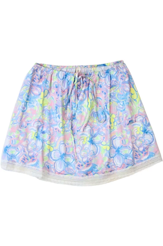 For Love & Lemons - Floral Mini Skirt relaxed fit skirt