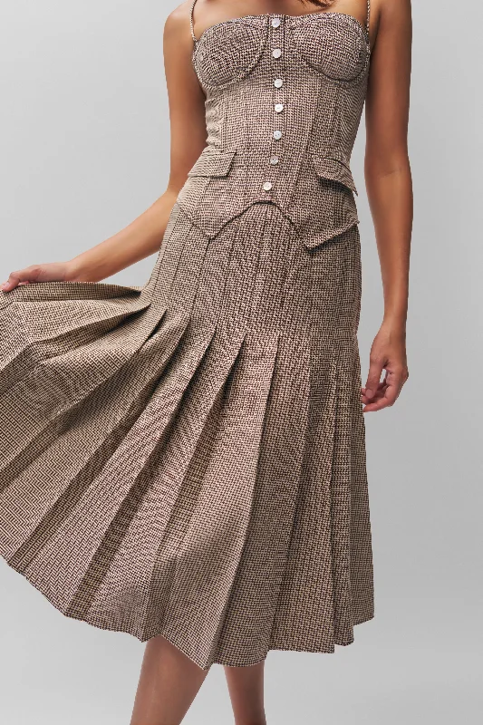 Gibson Pleated Skirt silk skirt sleek