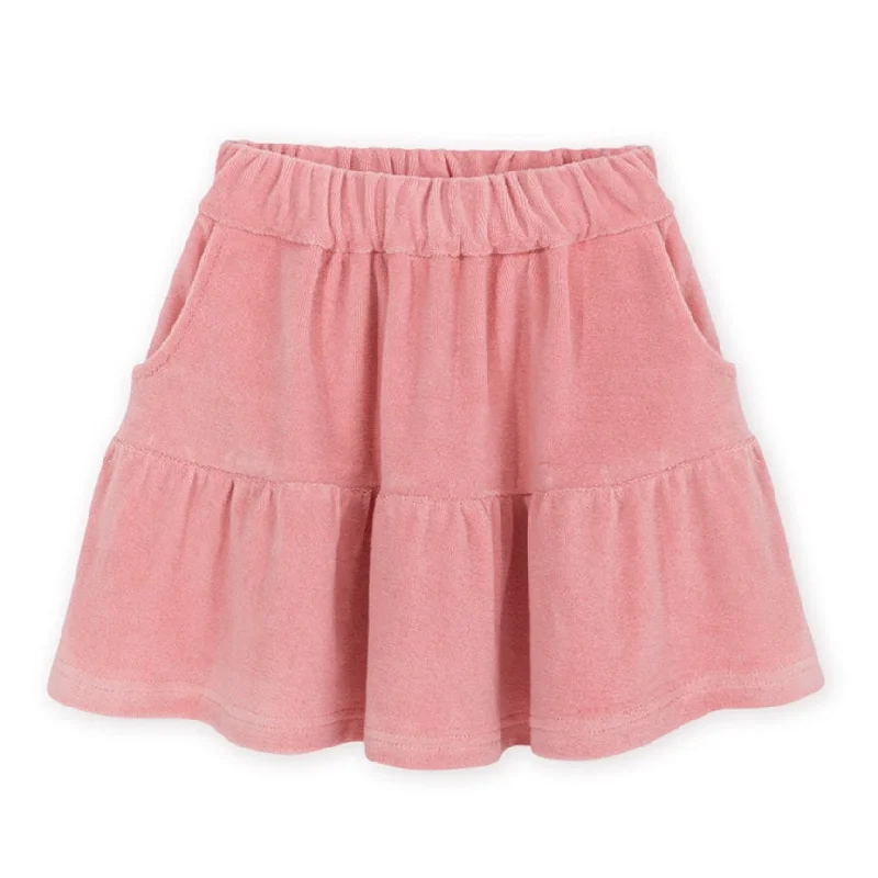 KIDS ON THE MOON PINK JULIET TERRY SKIRT wool skirt sturdy