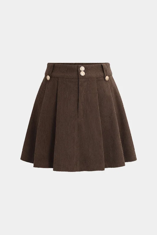 Pleated Mini Skirt relaxed fit skirt