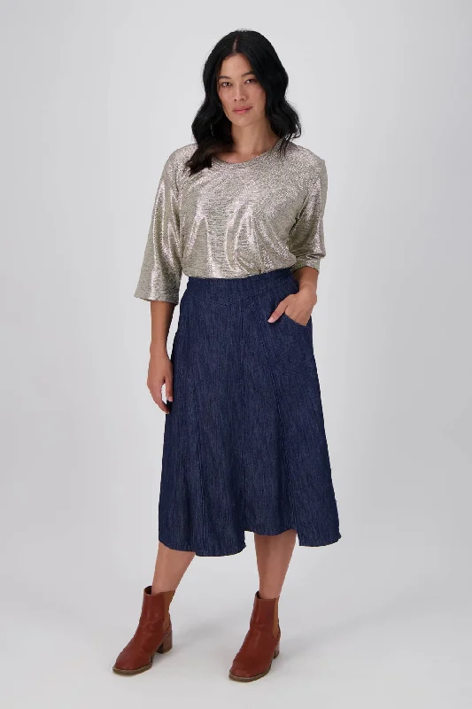 Otago Skirt Dark Wash in Denim cashmere skirt rich