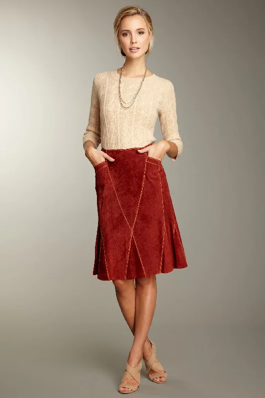 Tulip Suede Skirt - Brick seamless skirt comfort
