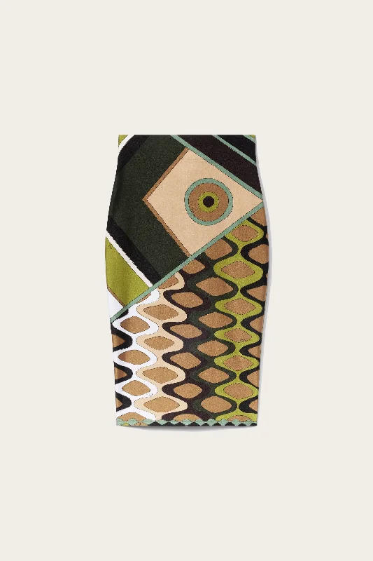 Vivara-Print Pencil Skirt corduroy skirt durable