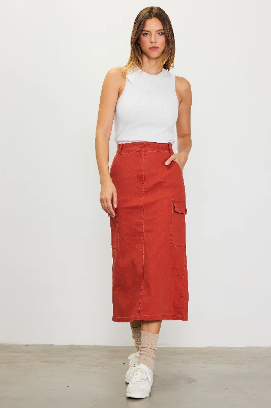 Cotton Twill Cargo Skirt cashmere skirt fine