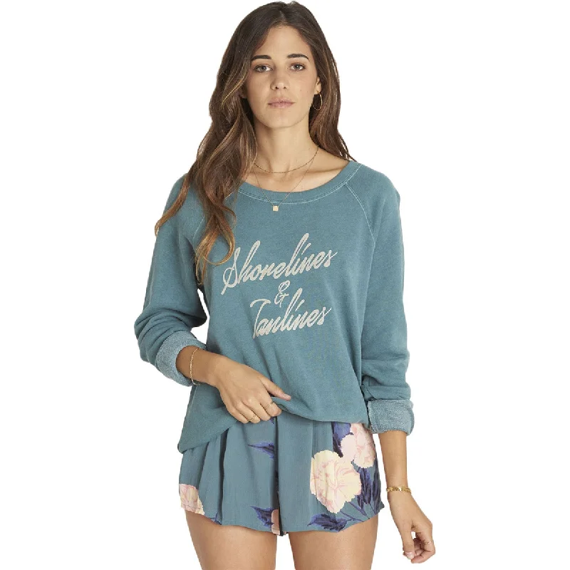 Billabong Shore Lines Women's Sweater Sweatshirts (Brand New) Hoodie with Button Placket Classic Preppy Billabong Shore Lines Women's Sweater Sweatshirts (Brand New) Hoodie with Button Placket Classic Preppy