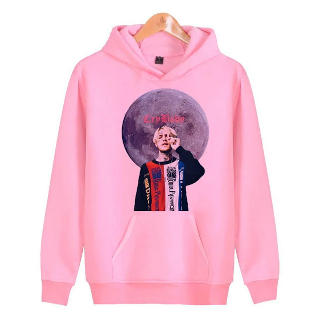Loose Hooded Lovers Sweatshirt Hoodie with Button Classic Timeless