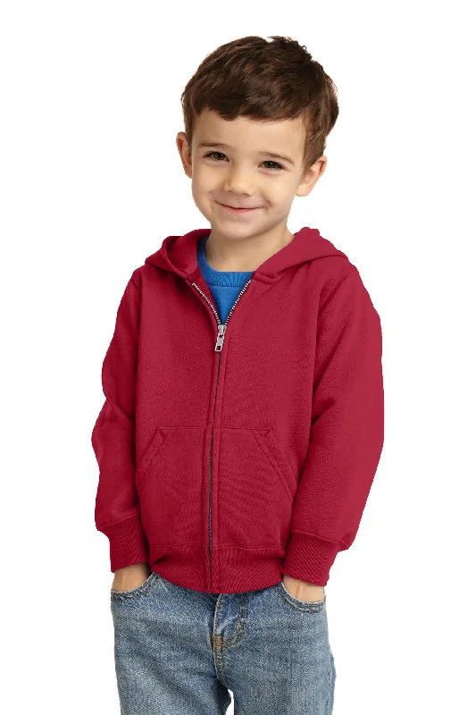 Port & Company Toddler Core Fleece Full-Zip Hooded Sweatshirt. CAR78TZH Hoodie with Thumb Holes Functional Cozy Port & Company Toddler Core Fleece Full-Zip Hooded Sweatshirt. CAR78TZH Hoodie with Thumb Holes Functional Cozy