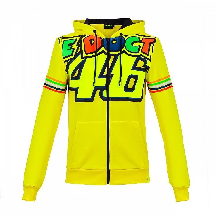 VR46 Official Womans Stripes Hoodie - Vrwfl 307201 Hoodie with Longline Fit Extended Stylish VR46 Official Womans Stripes Hoodie - Vrwfl 307201 Hoodie with Longline Fit Extended Stylish